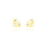 Boucles D'oreilles Puces Daria C&oelig;ur Or Jaune Oxyde De Zirconium - Puces Femme | Marc Orian