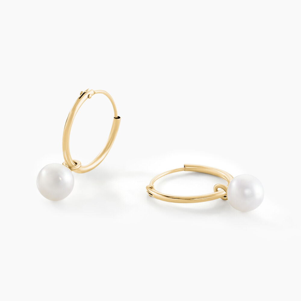 Créoles Inoussia Rondes Or Jaune Perle De Culture - Créoles  | Marc Orian