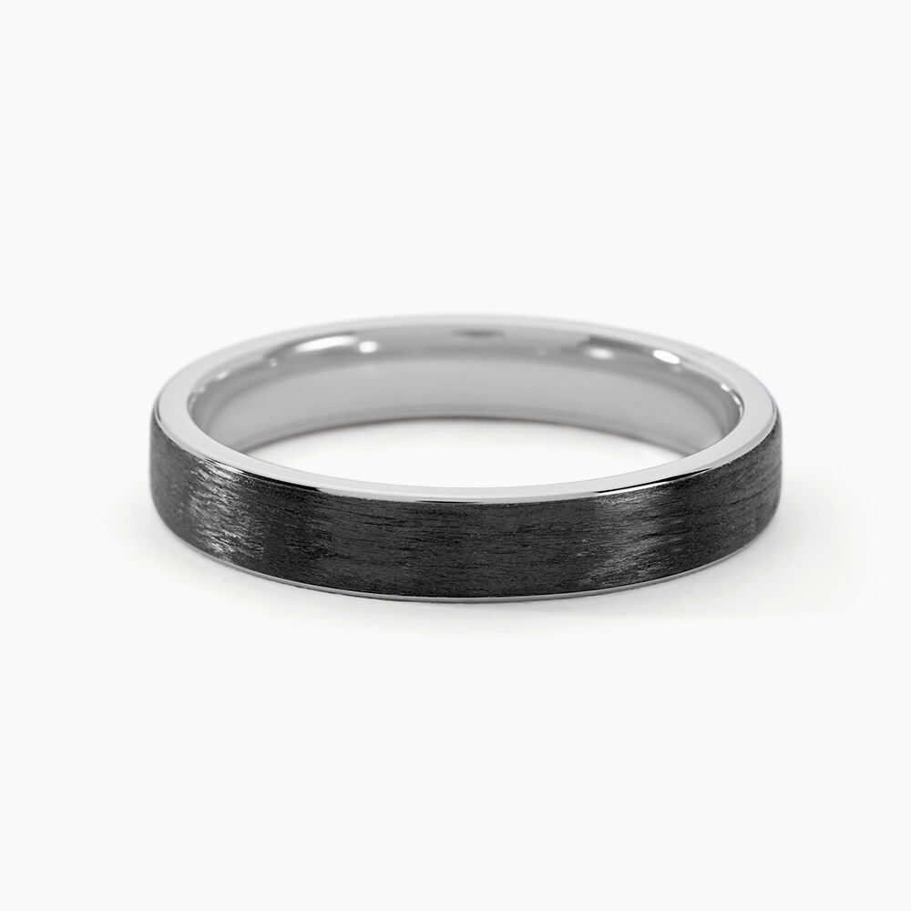 Alliance Nayhan Ruban Plat Titane Blanc - Alliances personnalis&eacute;es Unisex | Marc Orian