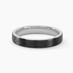 Alliance Nayhan Ruban Plat Titane Blanc - Alliances personnalis&eacute;es Unisex | Marc Orian