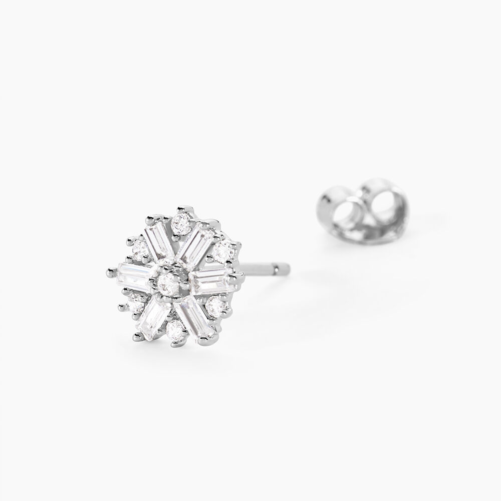Boucles D'oreilles Puces Ysatis Argent Blanc Oxyde De Zirconium - Puces Femme | Marc Orian