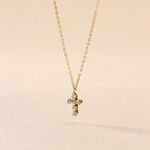 Collier Canice Croix Or Jaune Oxyde De Zirconium - Colliers avec pierres Famille | Marc Orian