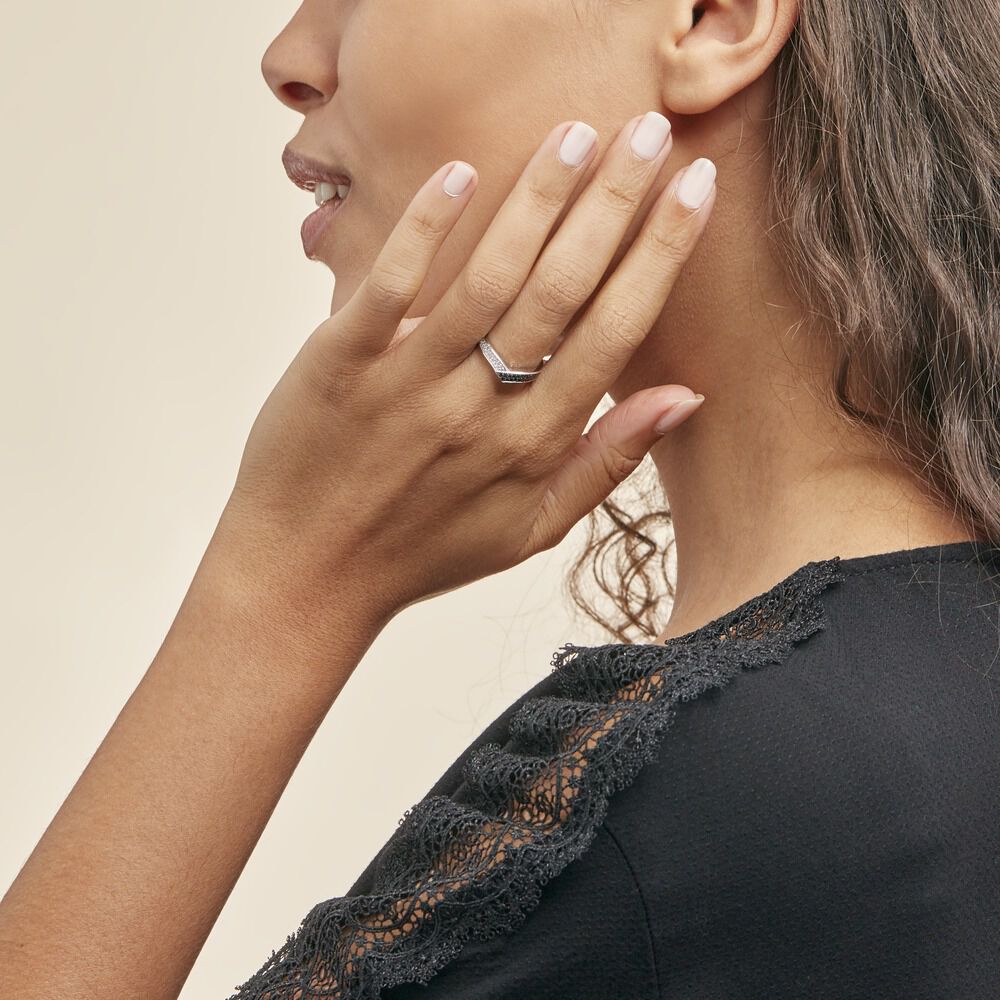 Bague Aile De Mouette Or Blanc Diamant - Bagues pierres précieuses Femme | Marc Orian