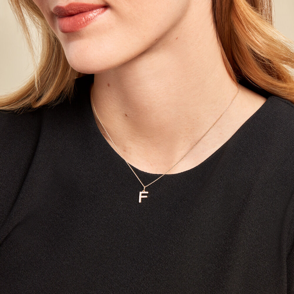 Pendentif Lettre F Or Jaune Oxyde - Pendentifs Famille | Marc Orian