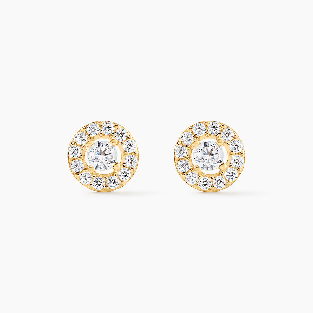 Boucles D'oreilles Puces Tahera Or Jaune Oxyde De Zirconium - Puces Femme | Marc Orian
