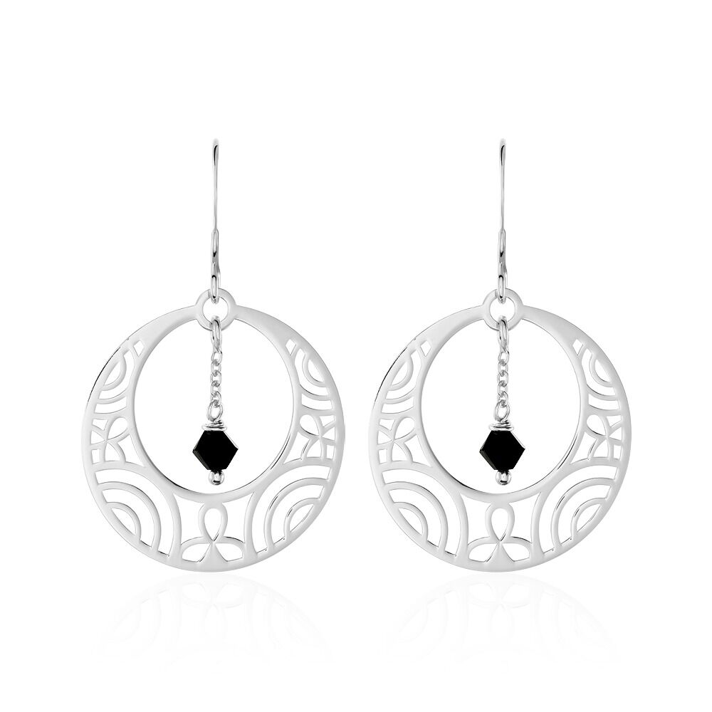 Boucles D'oreilles Pendantes Kayra Argent Blanc Pierre De Synthese - Pendantes Femme | Marc Orian
