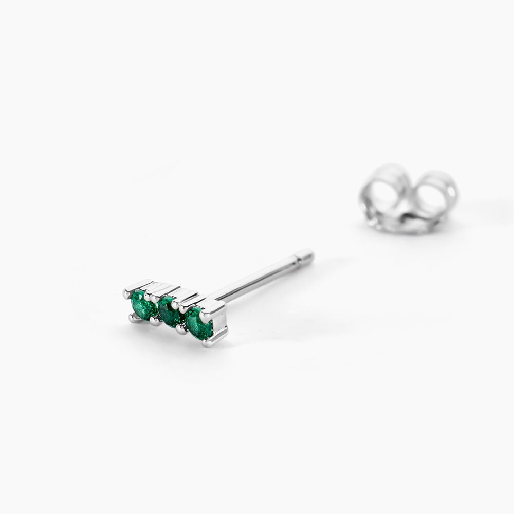Boucles D'oreilles Puces Mai-ly Argent Blanc Spinelle - Nouveautés Femme | Marc Orian