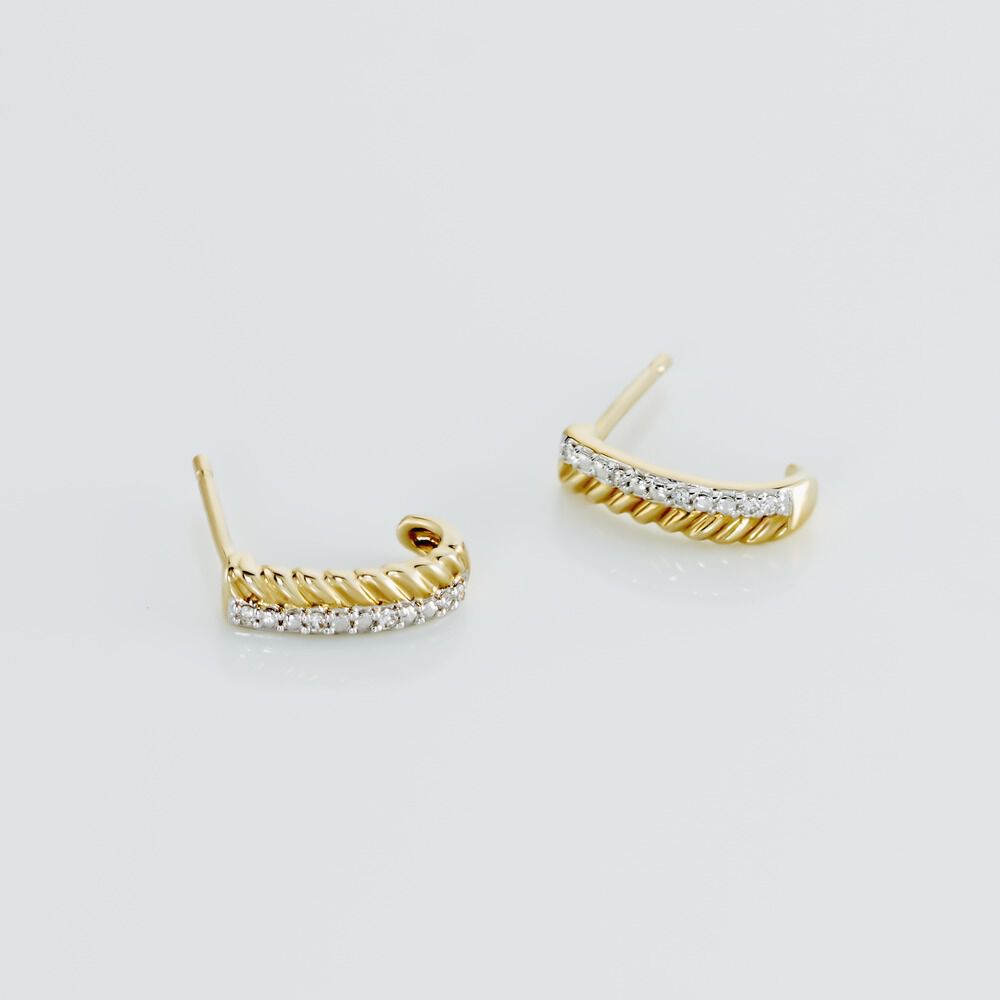 Demi Créoles Or Jaune Adah Diamants - Créoles Femme | Marc Orian