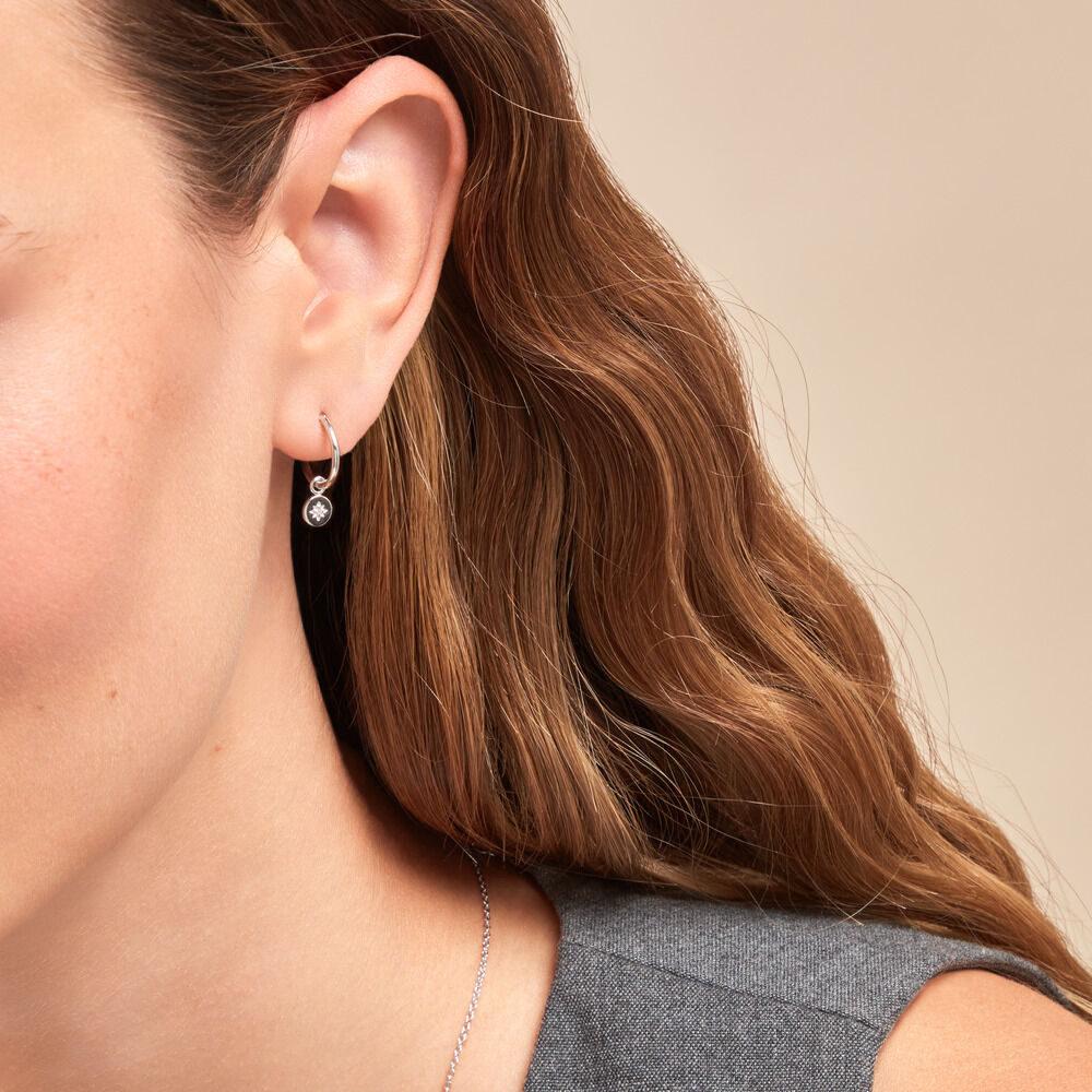Créoles Rhoda Argent Blanc Oxyde De Zirconium - Créoles Femme | Marc Orian
