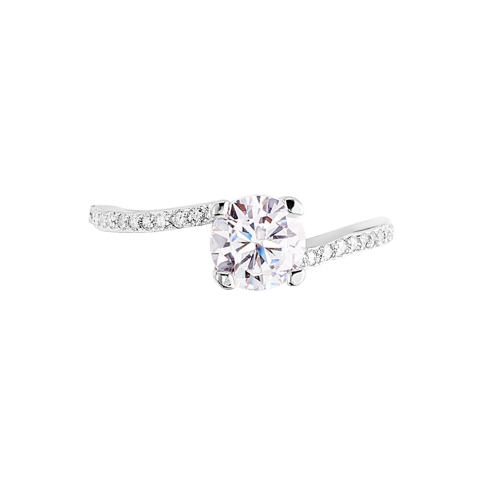 Bague Solitaire Maelane Argent Blanc Oxyde De Zirconium - Solitaires Femme | Marc Orian