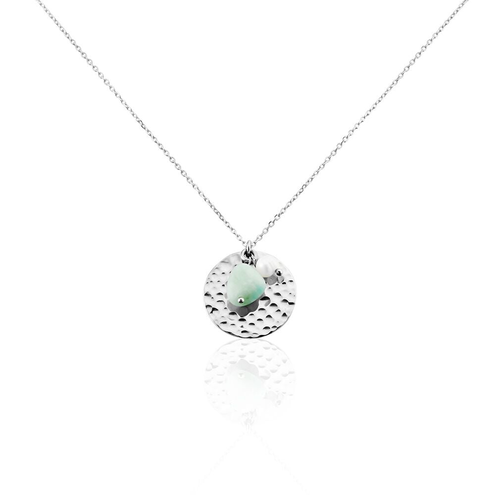 Collier Aroha Argent Blanc Amazonite Perle De Culture - Colliers avec pierres Femme | Marc Orian