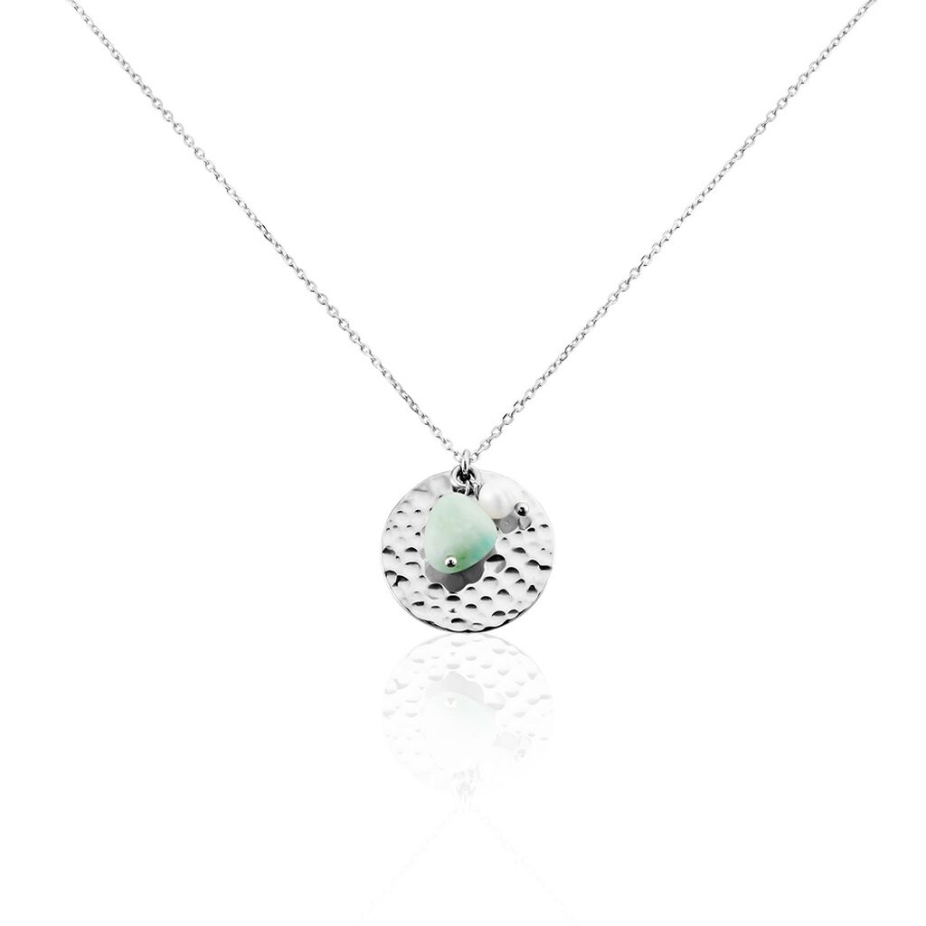Collier Aroha Argent Blanc Amazonite Perle De Culture - Colliers avec pierres Femme | Marc Orian