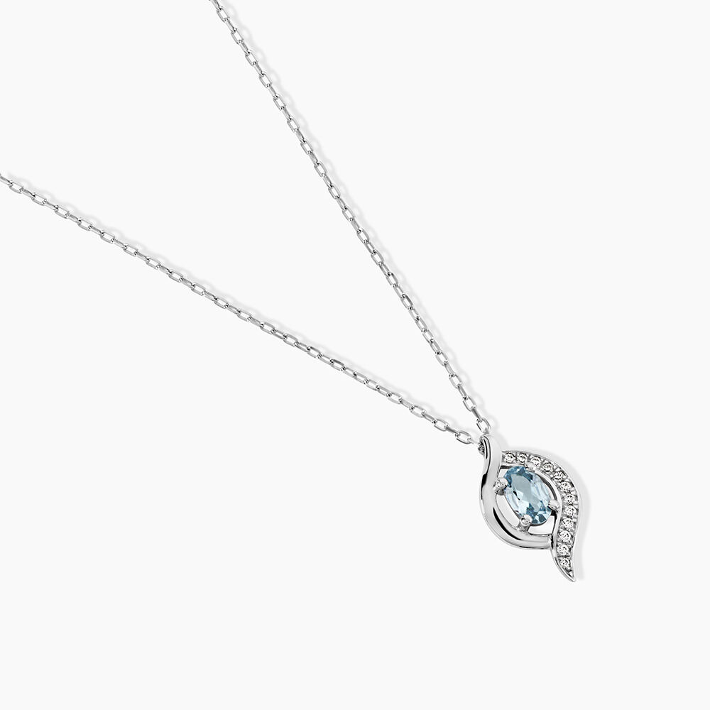 Collier Lydia Or Blanc Topaze Oxyde Oxyde - Colliers avec pierres Femme | Marc Orian