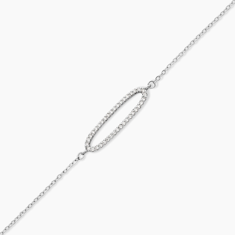 Bracelet La&iuml;de Argent Blanc Oxyde De Zirconium - Bracelets fantaisie Femme | Marc Orian