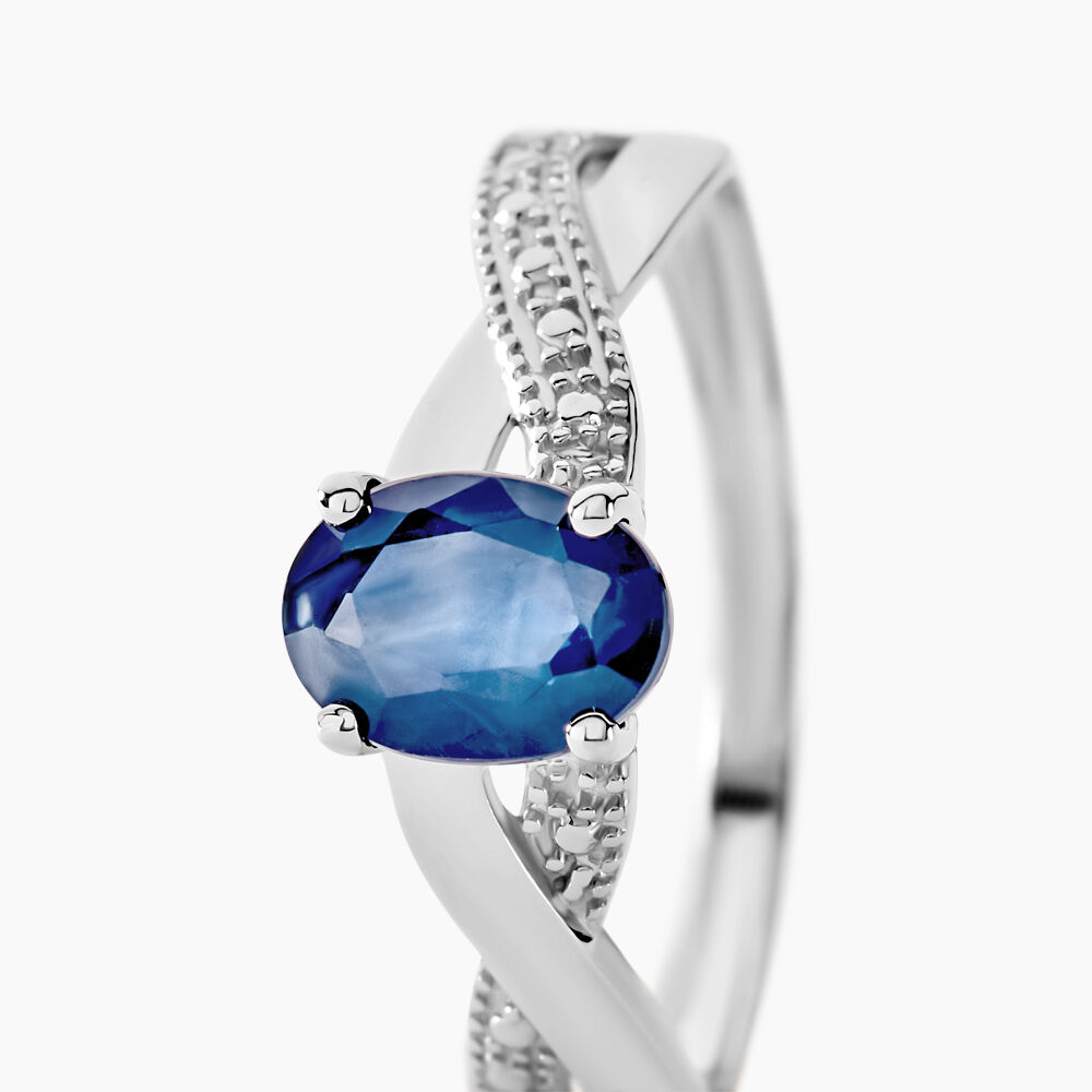Bague Candice Or Blanc Saphir - Solitaires Femme | Marc Orian