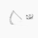 Boucles D'oreilles Puces Jayne Argent Blanc Oxyde De Zirconium - Puces Femme | Marc Orian