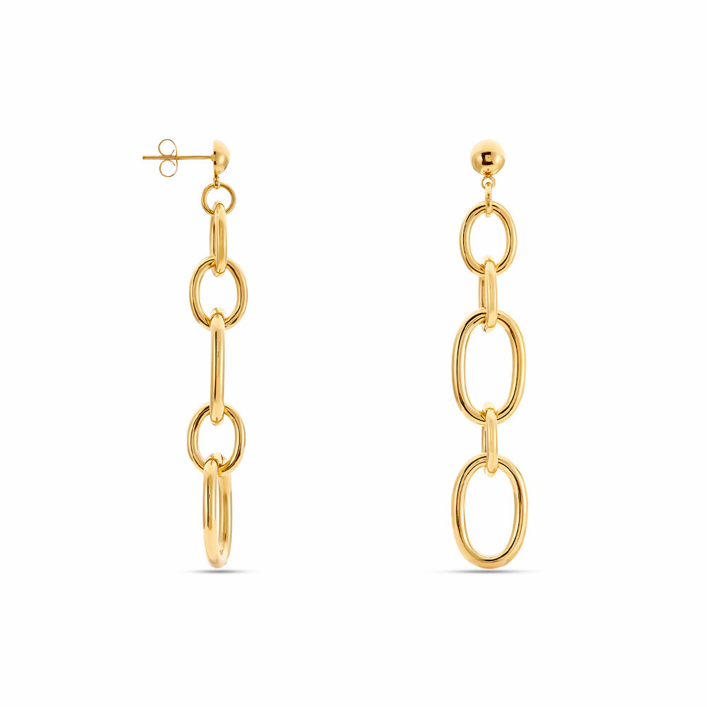 Boucles D'oreilles Pendantes Lina Acier Dor&eacute; - Pendantes Femme | Marc Orian