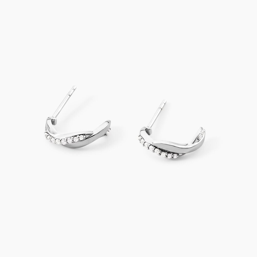 Cr&eacute;oles Llona Argent Blanc Oxyde De Zirconium - Cr&eacute;oles Femme | Marc Orian