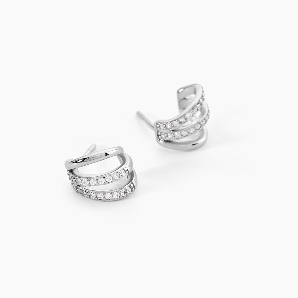 Cr&eacute;oles Edna Argent Blanc Oxyde De Zirconium - Cr&eacute;oles Femme | Marc Orian