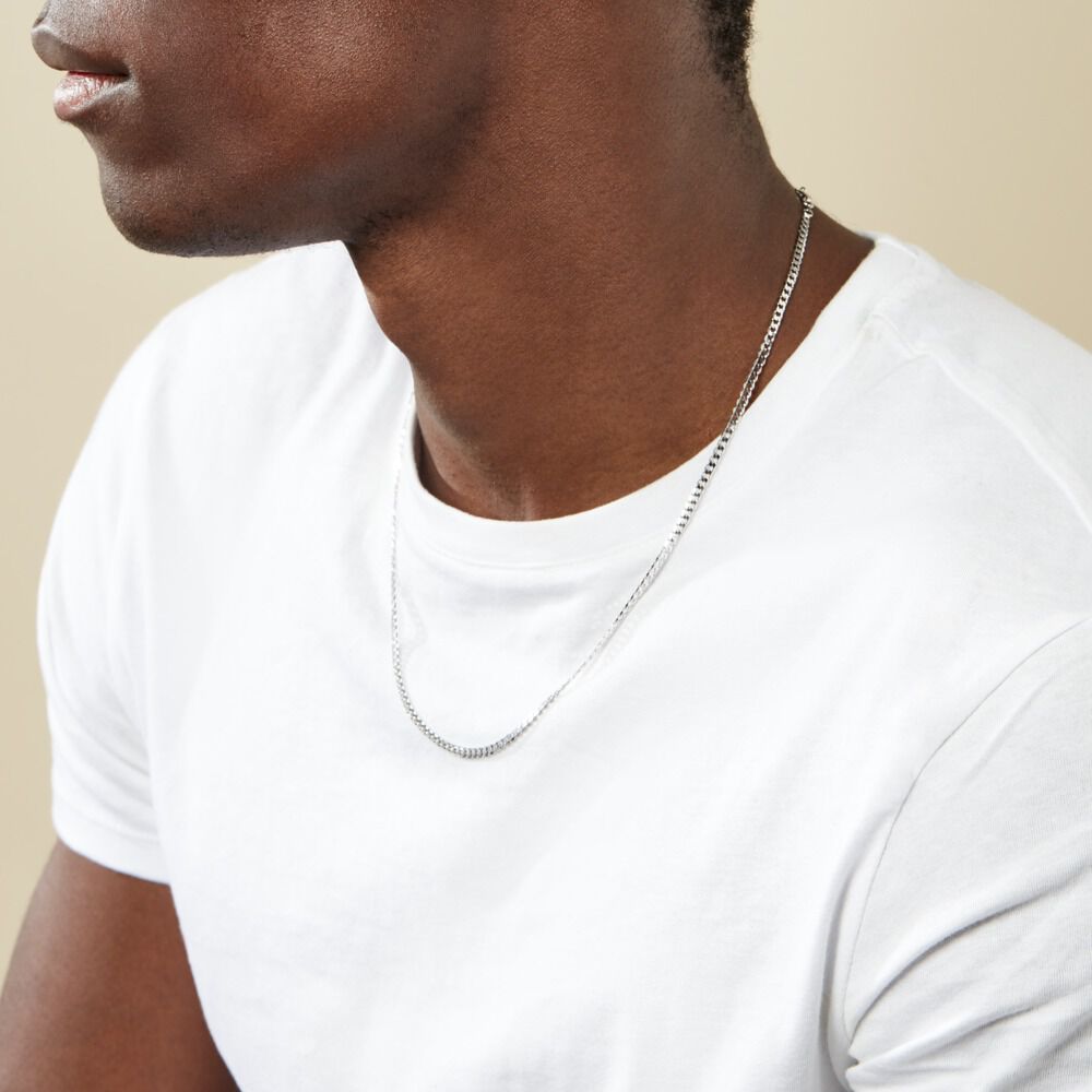 Chaîne Casper Maille Gourmette Argent Blanc - Chaines Unisex | Marc Orian