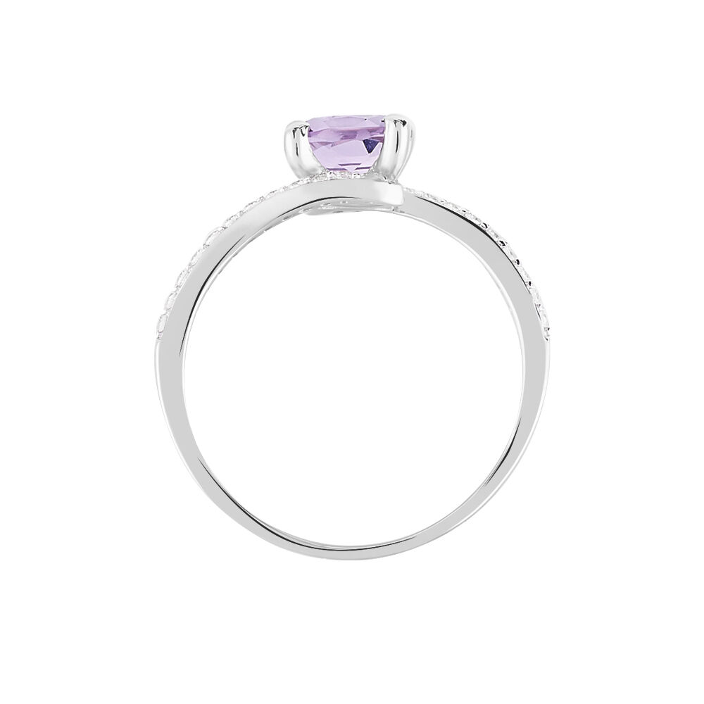 Bague Loriane Or Blanc Amethyste Et Oxyde De Zirconium - Bagues pierres fines Femme | Marc Orian