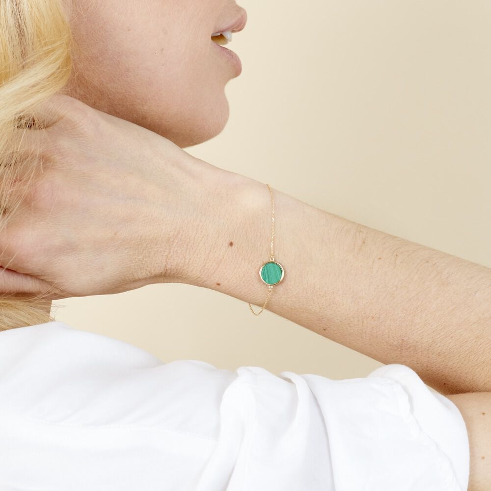 Bracelet Florica Or Jaune Malachite - Bracelets chaînes Femme | Marc Orian