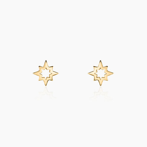 Boucles D'oreilles Puces Asdis Plaque Or Jaune - Puces Femme | Marc Orian