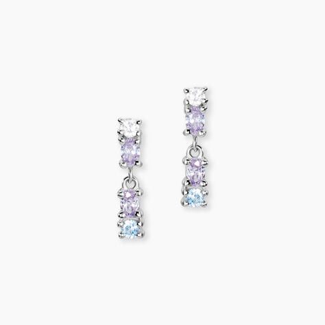 Boucles D'Oreilles Pendantes Dion Argent Blanc Oxyde De Zirconium - Pendantes Femme | Marc Orian
