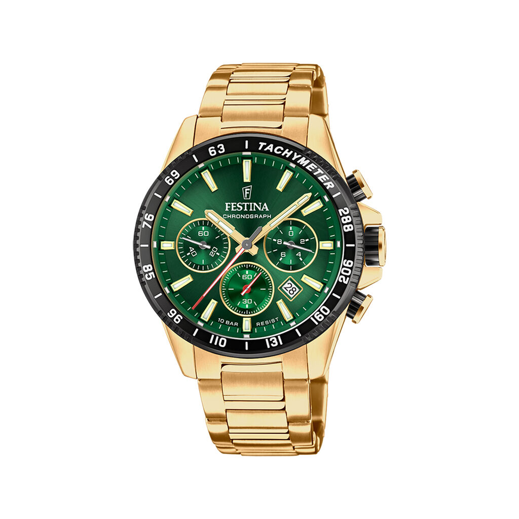 Montre Festina Timeless Chrono 45-2 Vert - Montres &eacute;tanches Homme | Marc Orian