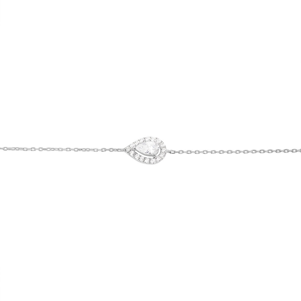 Bracelet Hildana Or Blanc Oxyde De Zirconium - Bracelets chaînes Femme | Marc Orian