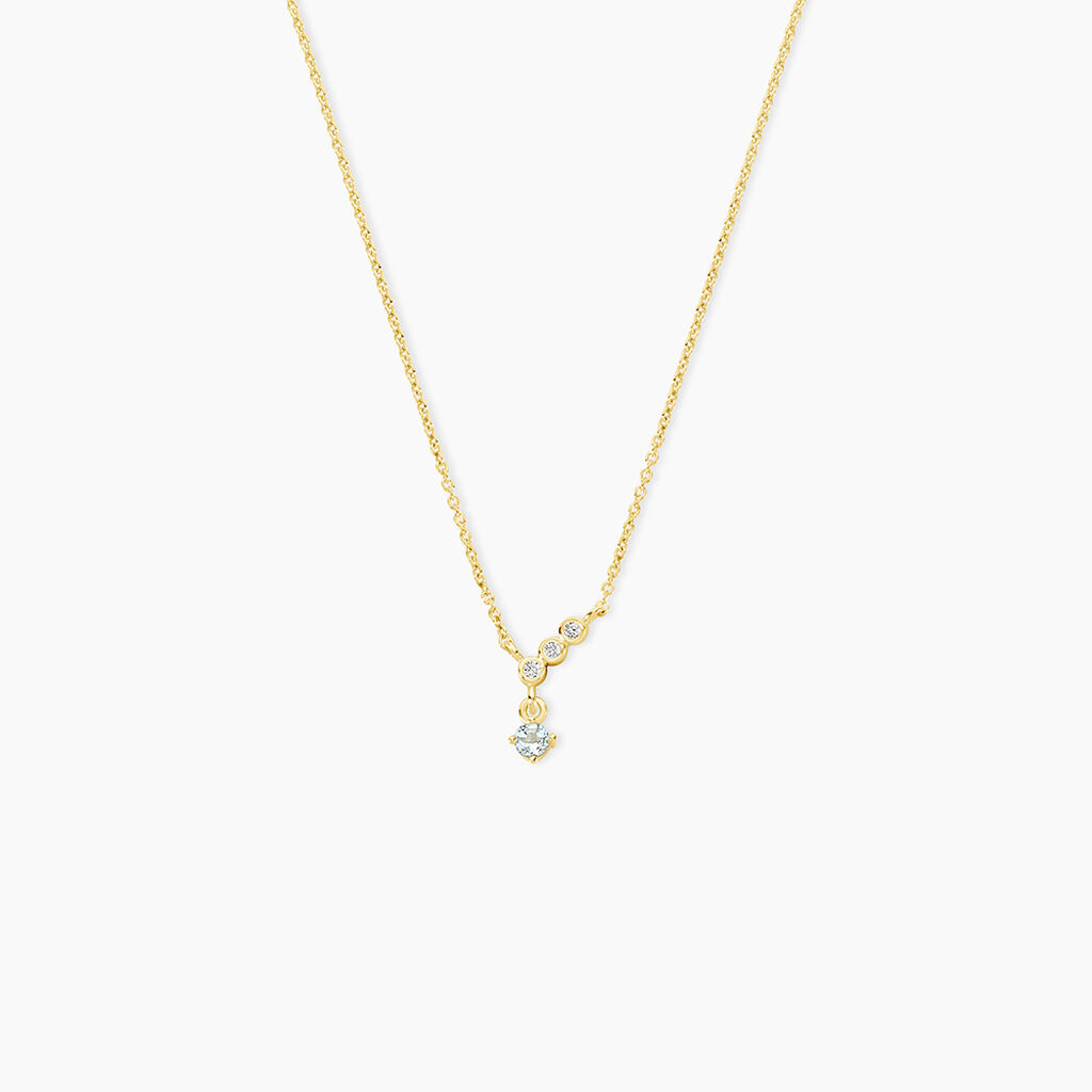 Collier Poem Argent Jaune Topaze Oxyde De Zirconium - Colliers avec pierres Femme | Marc Orian