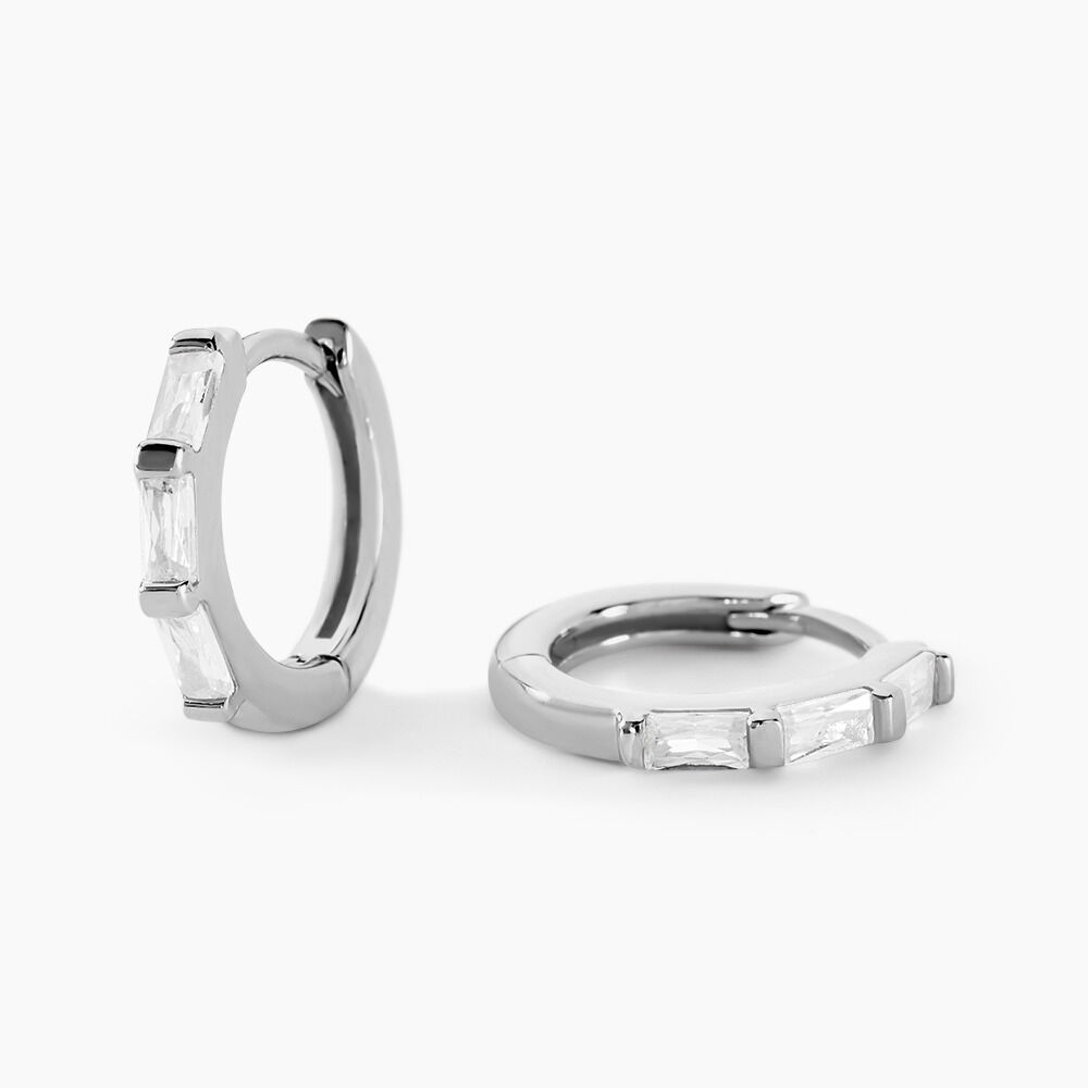 Cr&eacute;oles Gladdie Argent Blanc Oxyde De Zirconium - Cr&eacute;oles Femme | Marc Orian