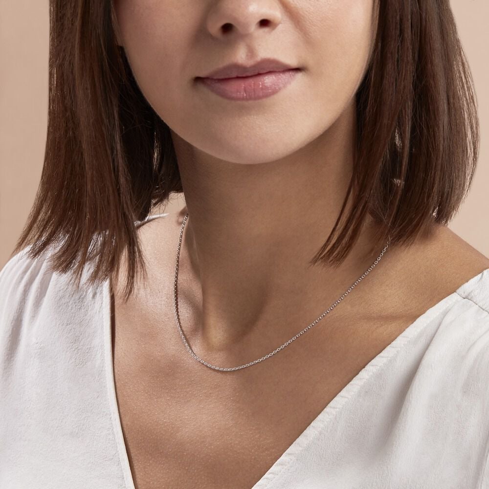 Chaîne Claudine Maille Forçat Argent Blanc - Chaines Femme | Marc Orian