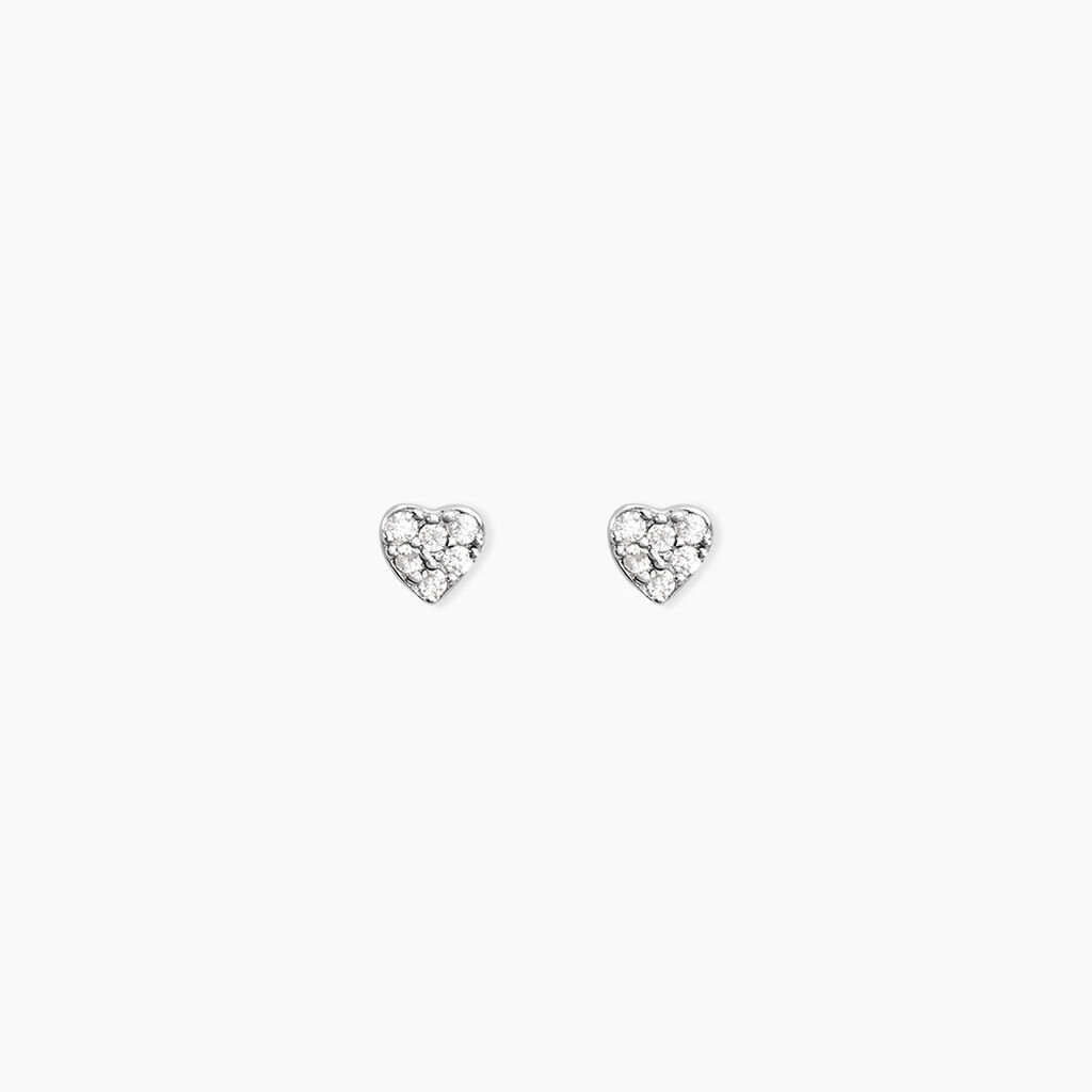 Boucles D'oreilles Puces Ziya Argent Blanc Oxyde De Zirconium - Puces Femme | Marc Orian