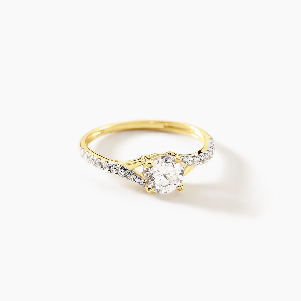 Bague Evita Or Jaune Oxyde De Zirconium - Bagues Solitaire Femme | Marc Orian