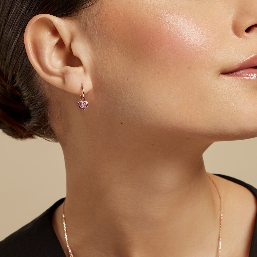 Créoles Reflets Romantiques Argent Rose Oxyde De Zirconium - Créoles Femme | Marc Orian