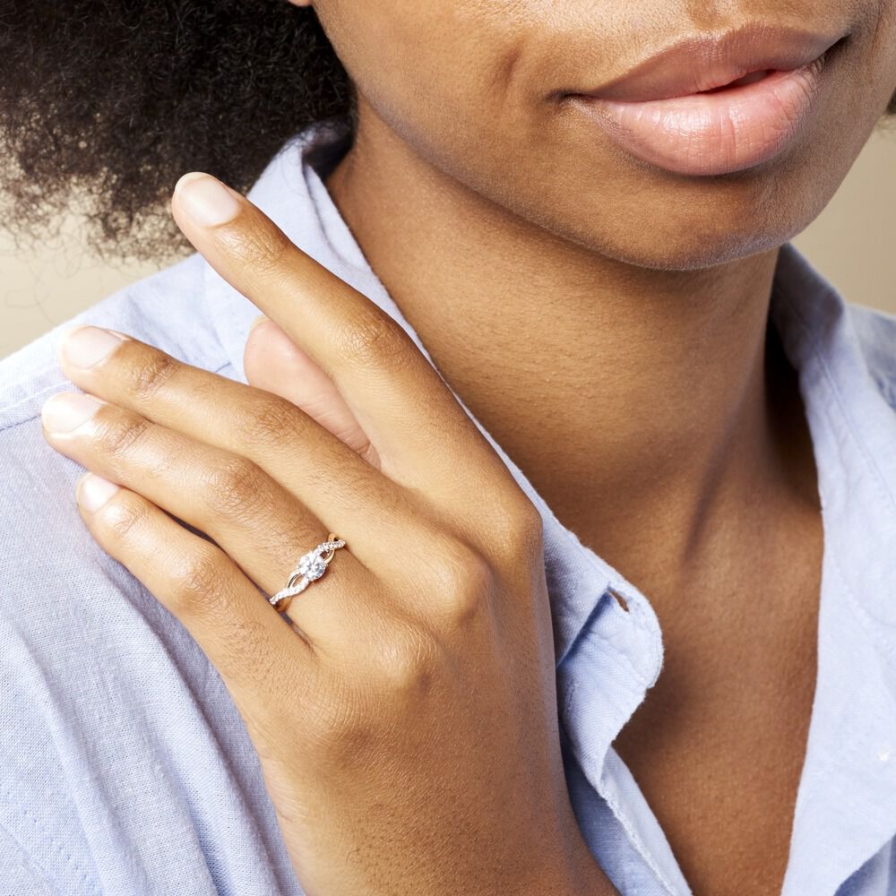 Bague Alliance Plaquée Or 18 Carats - 3 Rangs Oxydes De Zirconium - Largeur 3 Mm - Taille 50 à 60 - 6