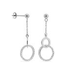 Boucles D'oreilles Pendantes Dita Argent Blanc Oxyde De Zirconium - Pendantes Femme | Marc Orian