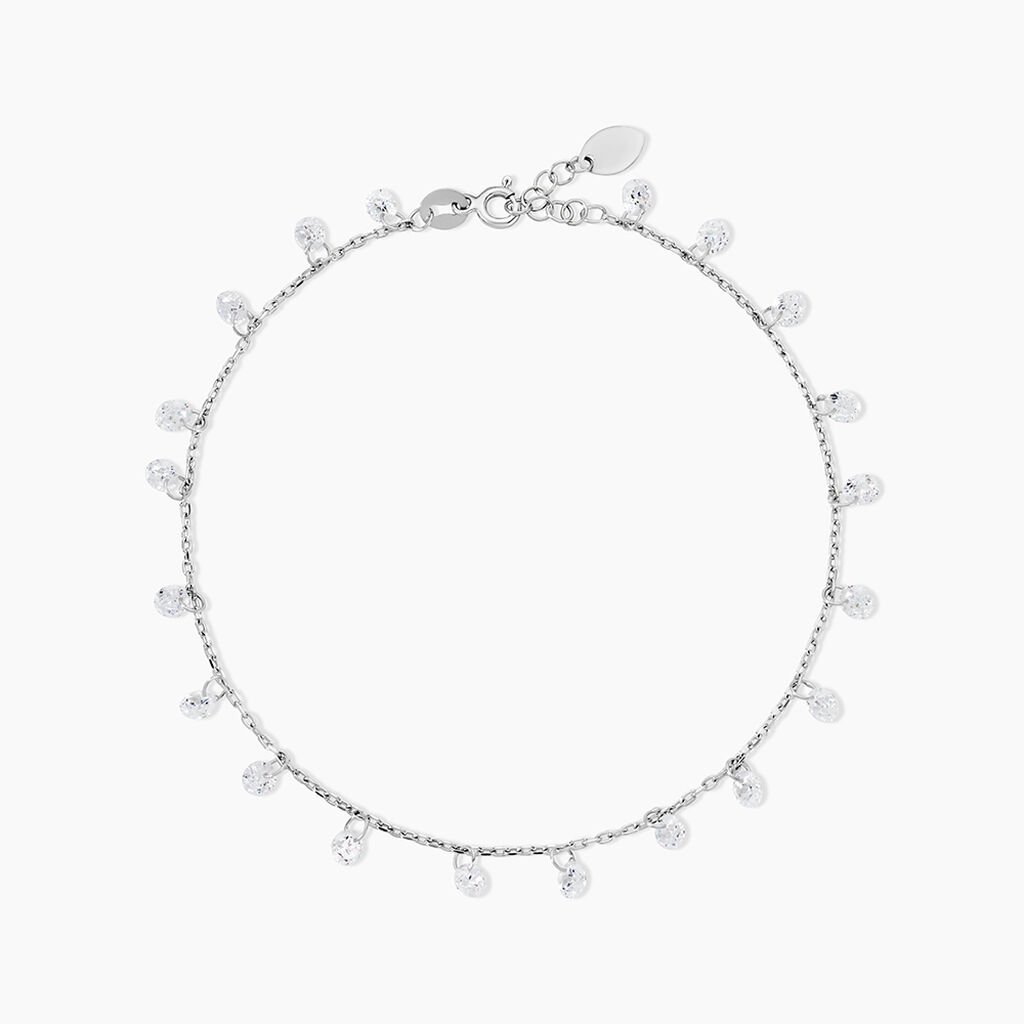 Cha&icirc;ne De Cheville Carolaine Argent Blanc Oxyde De Zirconium - Chaines de cheville Femme | Marc Orian
