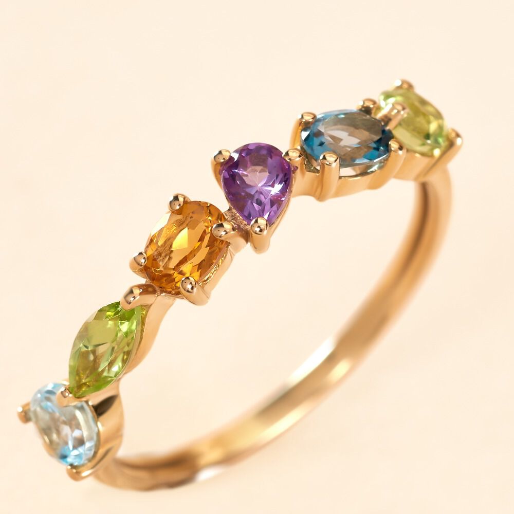 Bague Hortense Or Jaune Topaze Péridot - Bagues pierres fines Femme | Marc Orian