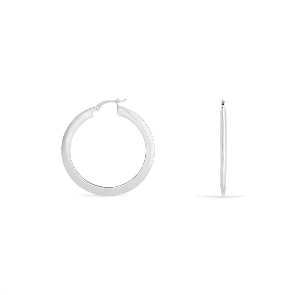 Cr&eacute;oles Argent Blanc Mila - Cr&eacute;oles Femme | Marc Orian