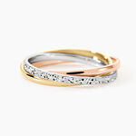 Alliance Entrelacee Diamantee Ruban Plat Or Tricolore - Alliances duo Unisex | Marc Orian