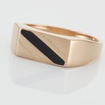 Chevali&egrave;re Plaqu&eacute; Or Jaune Barth Email Noir - Bijoux fantaisie Homme | Marc Orian