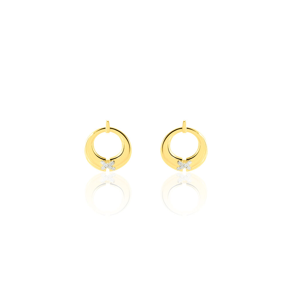 Boucles D'oreilles Pendantes Or Jaune Oxyde De Zirconium - Pendantes Femme | Marc Orian