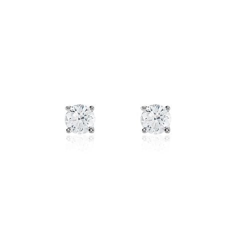 Boucles D'oreilles Puces Or Blanc Aphrodite Diamant - Puces Femme | Marc Orian