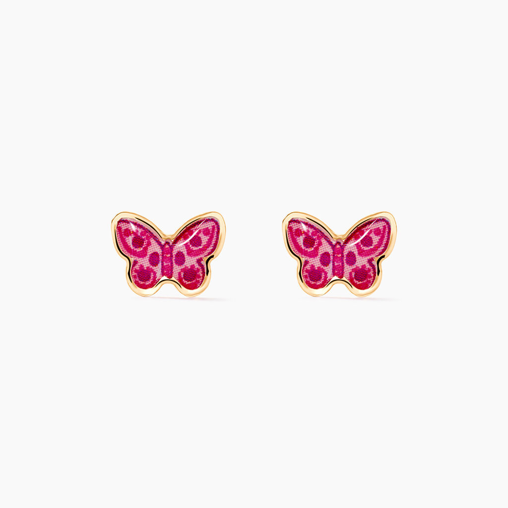 Boucles D'oreilles Puces Sulivia Papillon Or Jaune - Puces Enfant | Marc Orian