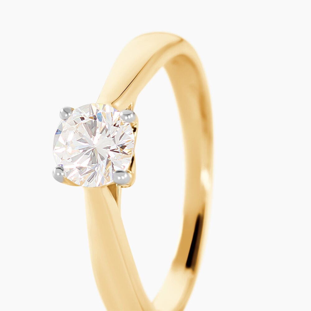 Bague Solitaire Vicoeuria Or Jaune Diamant Synth&eacute;tique - Parures de mariage Femme | Marc Orian