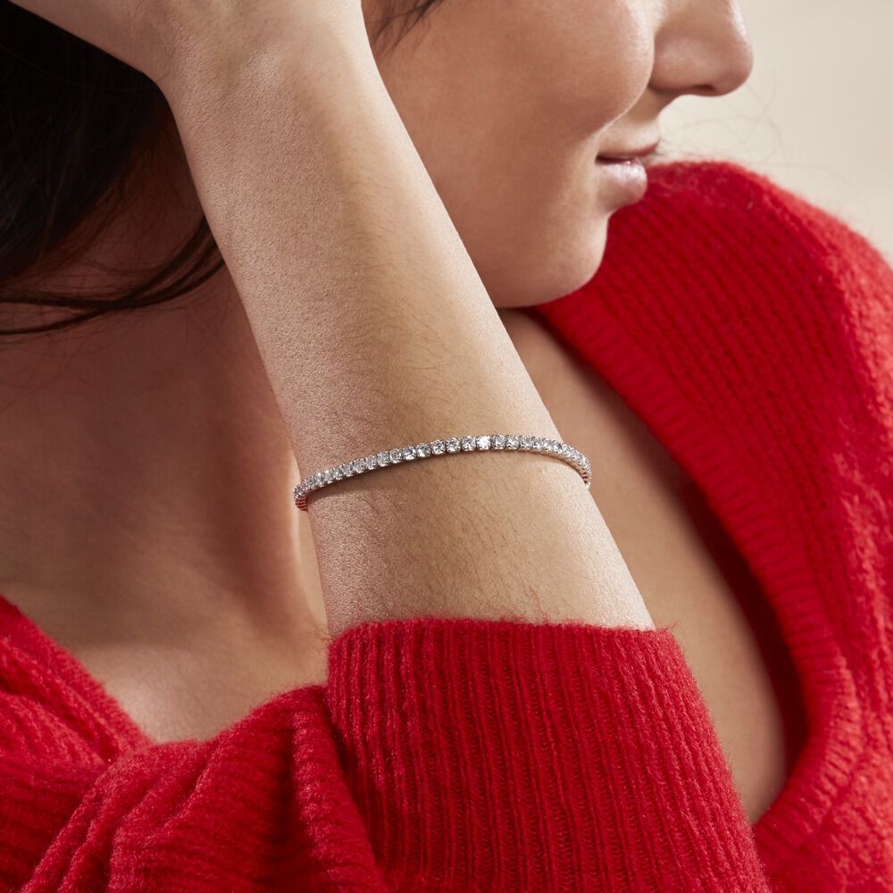 Bracelet Lou-anne Argent Blanc Oxyde De Zirconium Blanc - Bracelets chaînes Femme | Marc Orian