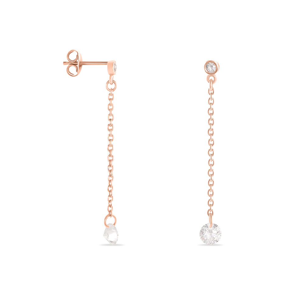 Boucles D'oreilles Pendantes Constantin Argent Rose Oxyde De Zirconium - Pendantes Femme | Marc Orian
