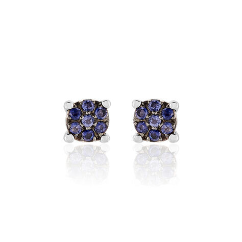 Boucles D'oreilles Puces Kate Or Blanc Saphir - Puces Femme | Marc Orian